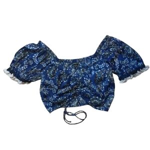 Women's guests crop top blue shirt xs